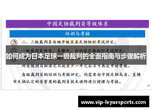 如何成为日本足球一级裁判的全面指南与步骤解析