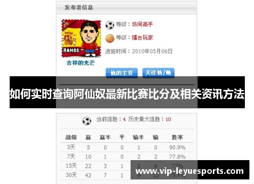 如何实时查询阿仙奴最新比赛比分及相关资讯方法